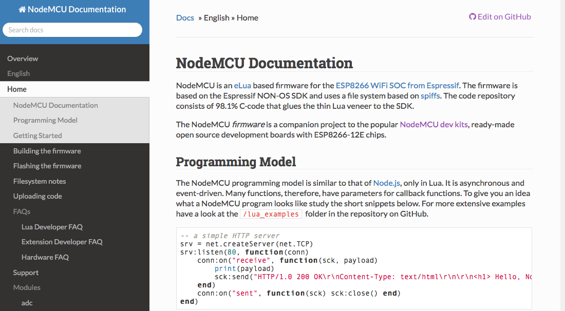 NodeMCU documentation