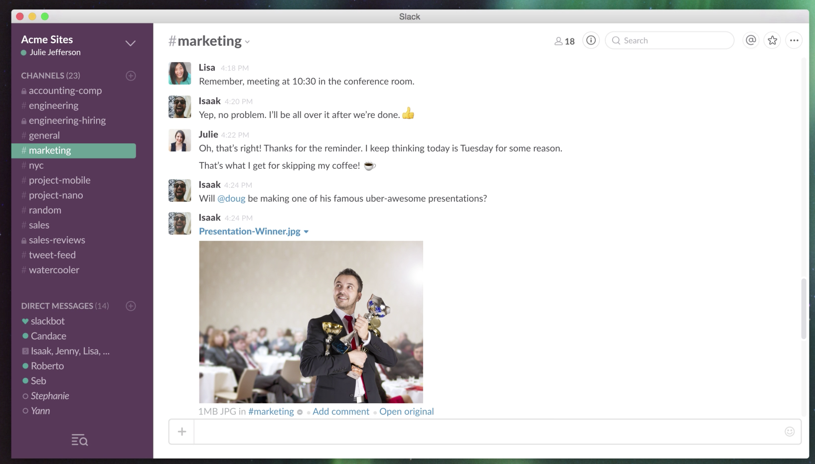 Slack homepage