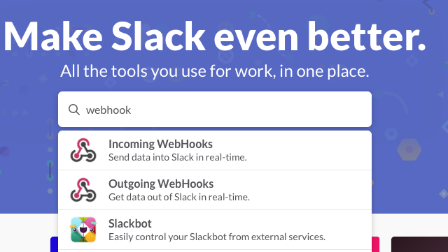 Slack webhooks